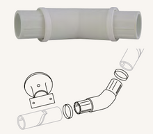  45 Degree Elbow 2-Way Connector, WBL, Fixings - White