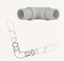  90 Degree, 2-Way Tube Connector - White