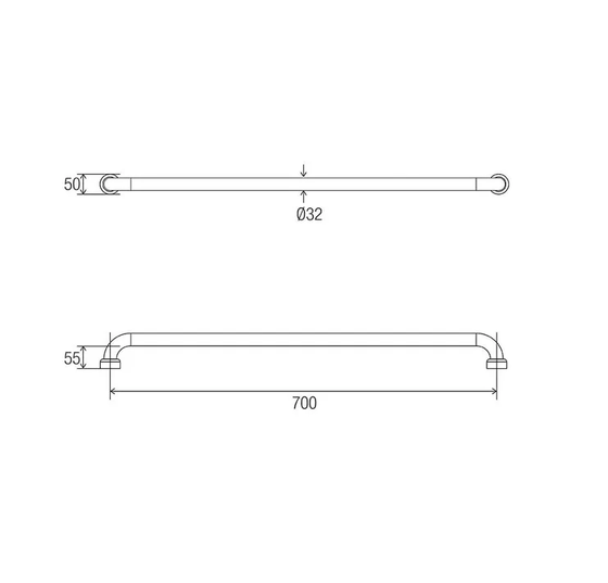 HS Straight Rail BS 700mm